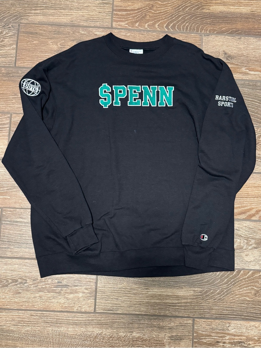 Barstool Sports Black Crewneck Sweatshirt with $PENN Logo